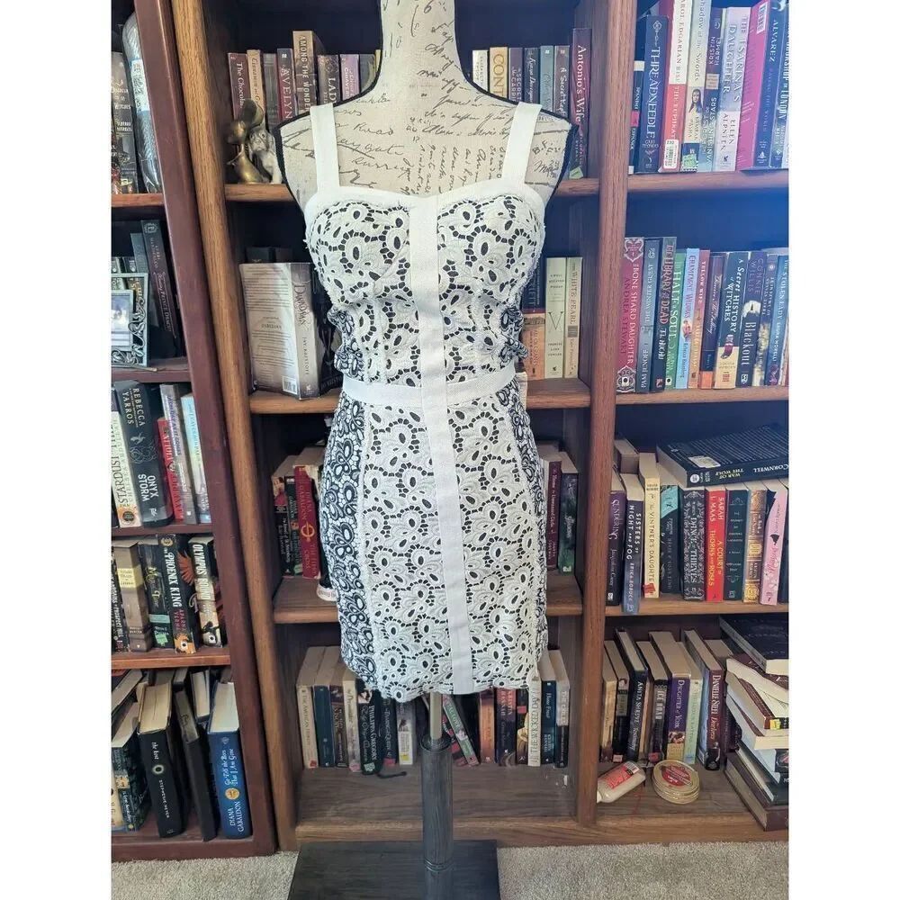 Rebecca Minkoff Elvi Mini Dress in White/Navy Women's Size XS